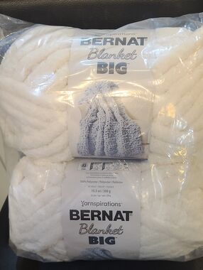Bernat Blanket Big Plus Yarn — Vintage White BUNDLE  32 Yrds X 2 Skeins
